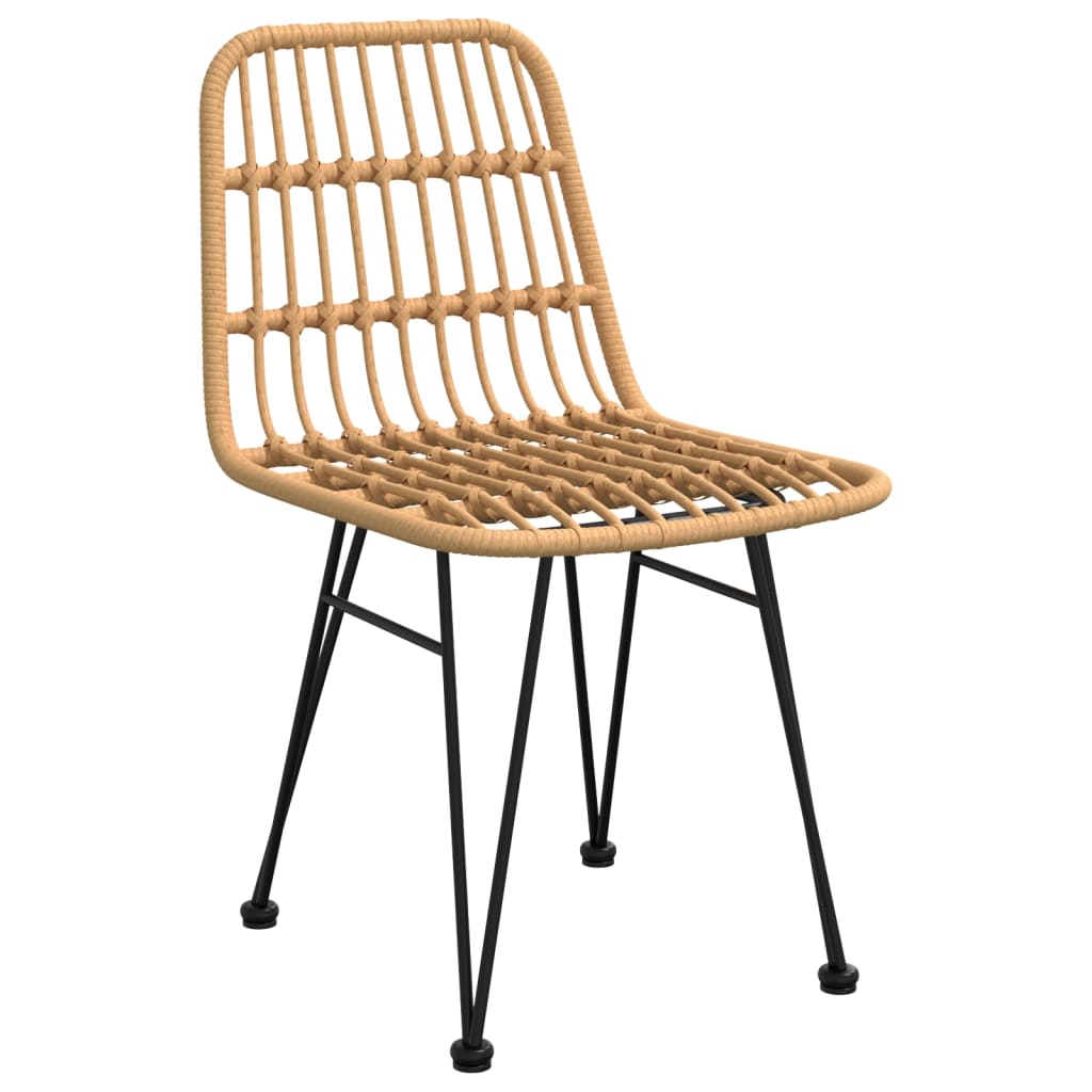 Garden Chair | Set of 2 | Black | Steel, polyethylene with a rattan look