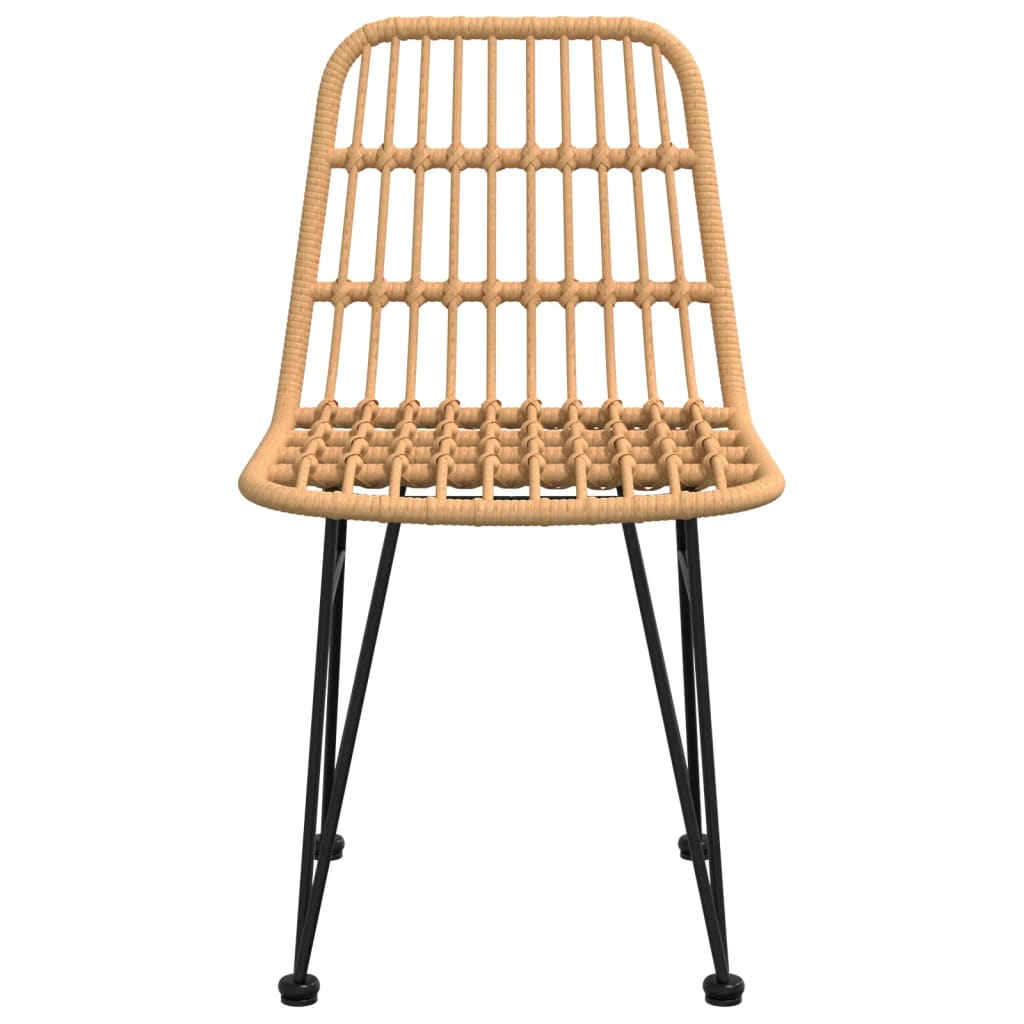 Garden Chair | Set of 2 | Black | Steel, polyethylene with a rattan look