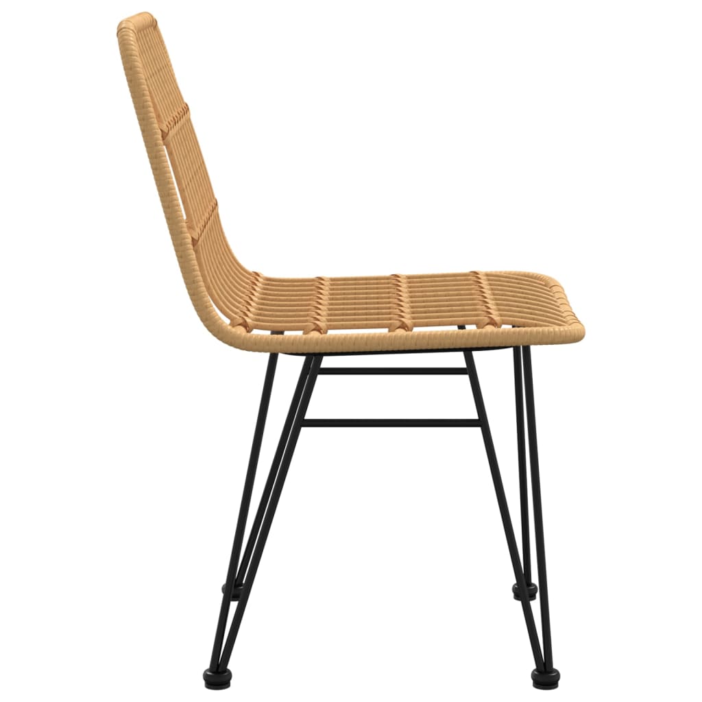 Garden Chair | Set of 2 | Black | Steel, polyethylene with a rattan look