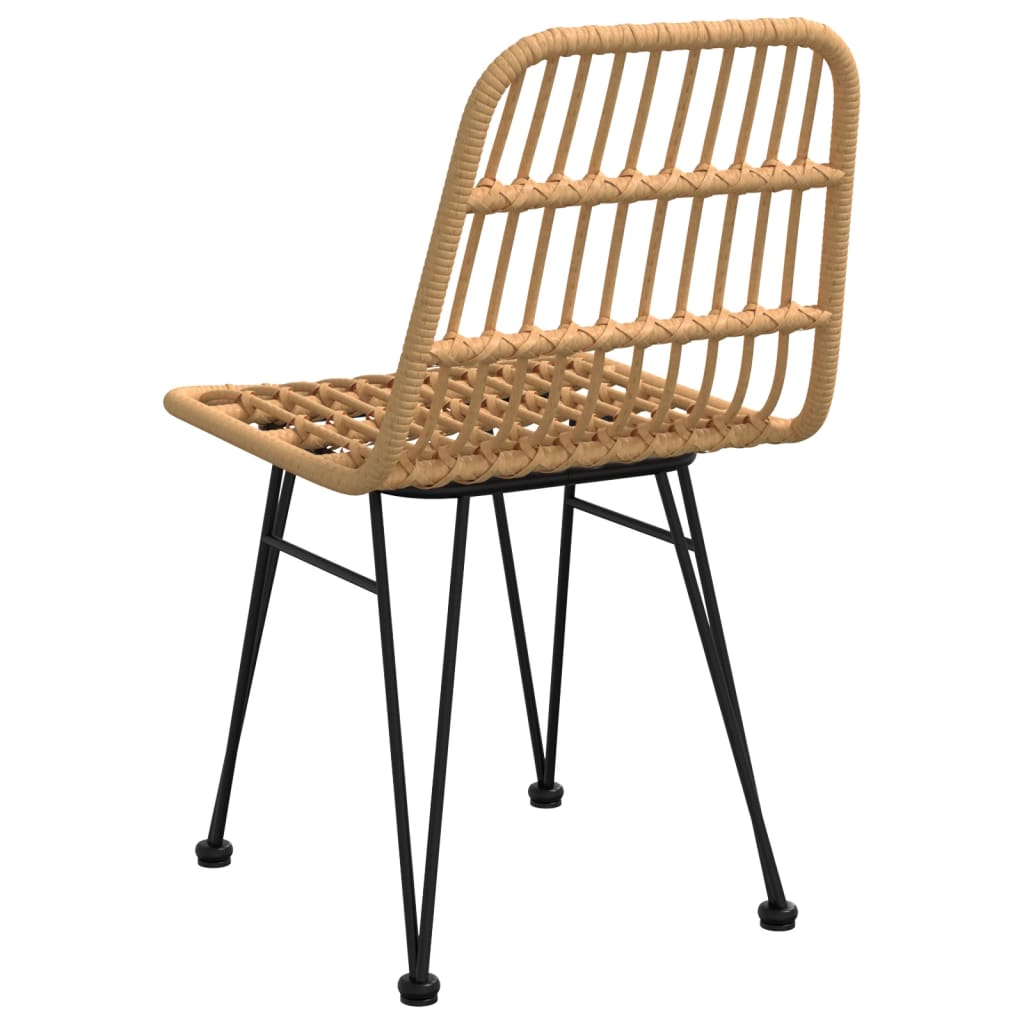 Garden Chair | Set of 2 | Black | Steel, polyethylene with a rattan look