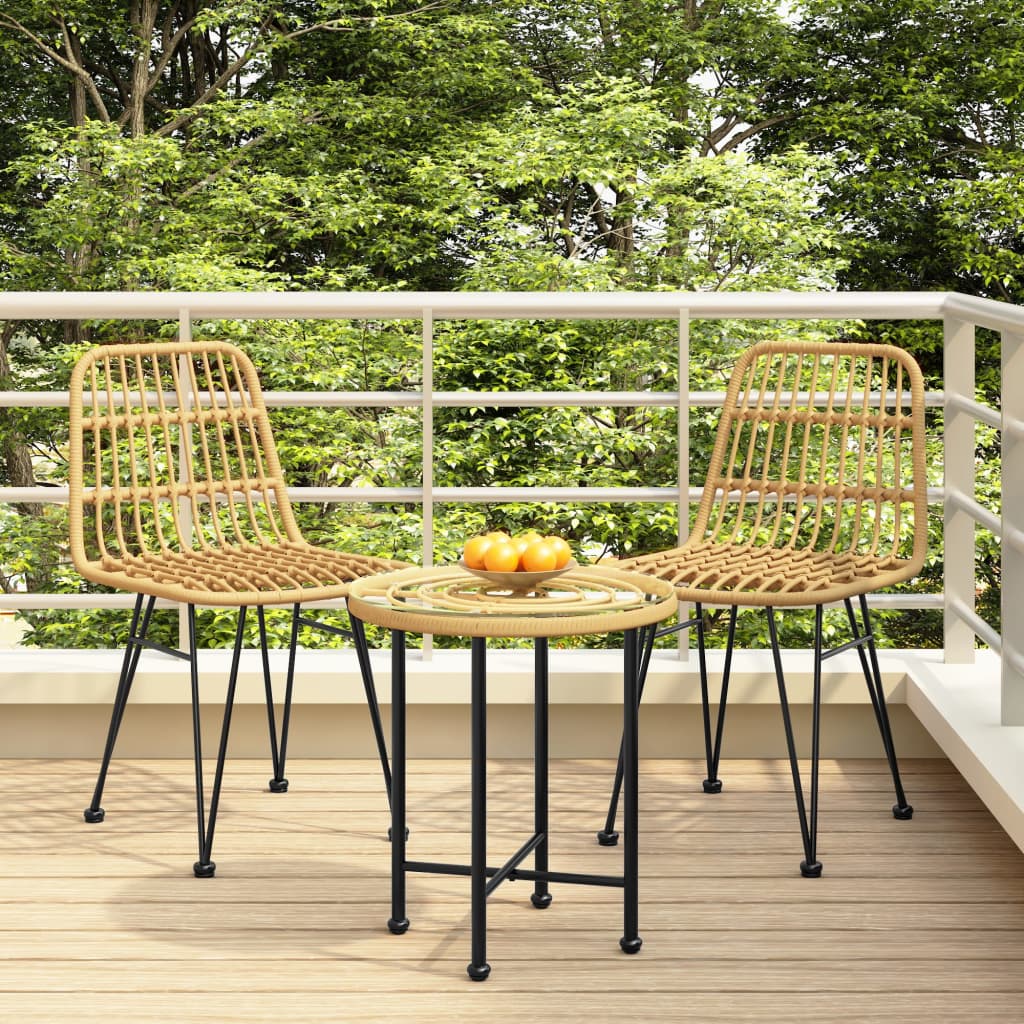 Garden Chair | Set of 2 | Black | Steel, polyethylene with a rattan look