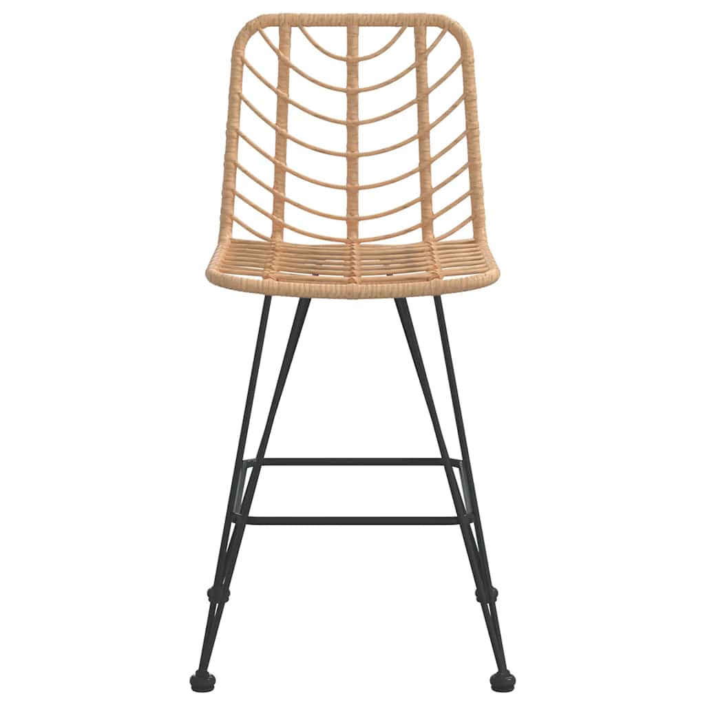 Bar Stool | Set of 2 | Black | Steel, polyethylene rattan | Standard