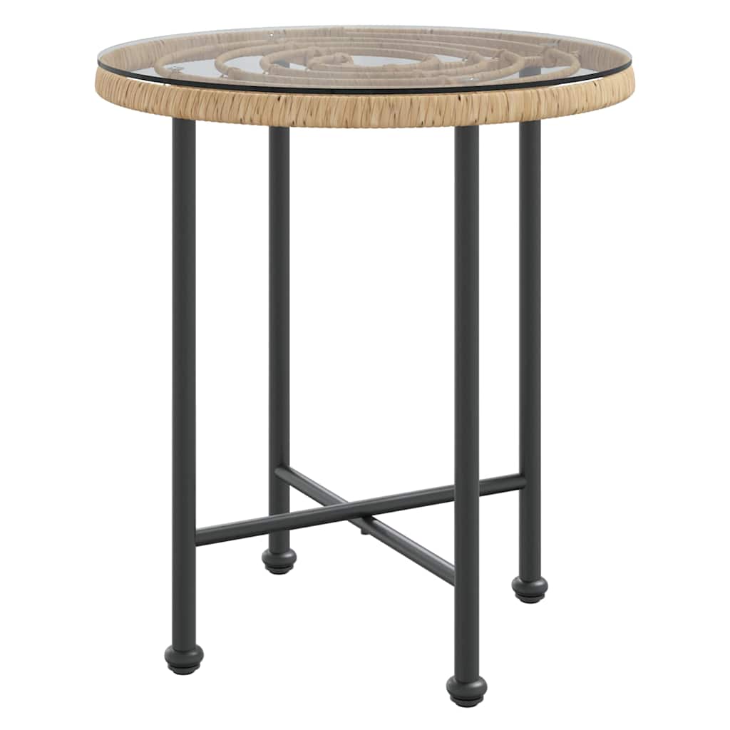 Dining Table Ø50 cm Tempered Glass and Steel