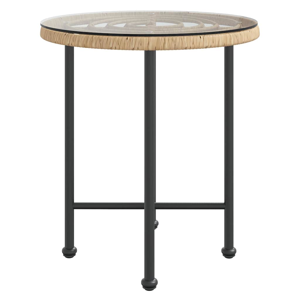 Dining Table Ø50 cm Tempered Glass and Steel