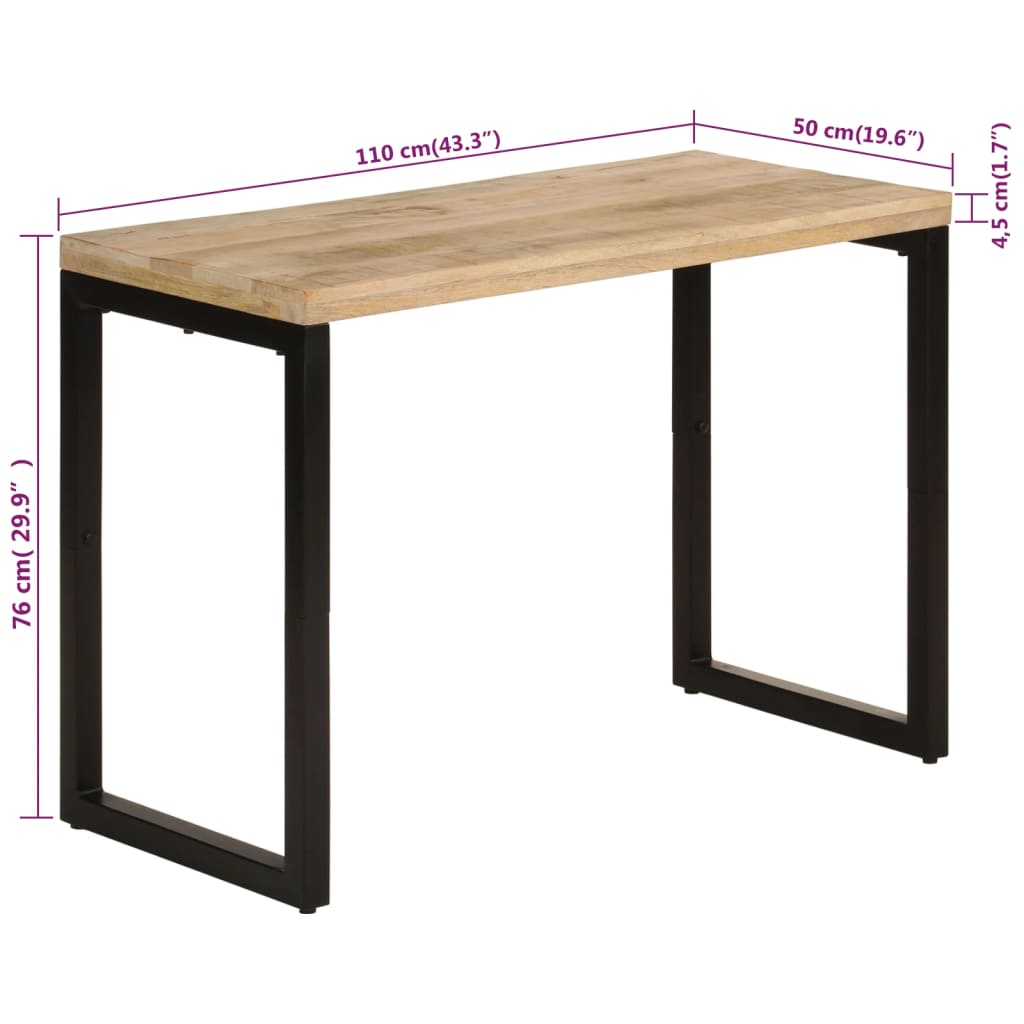 vidaXL Dining Table 110x50x76 cm Solid Wood Mango