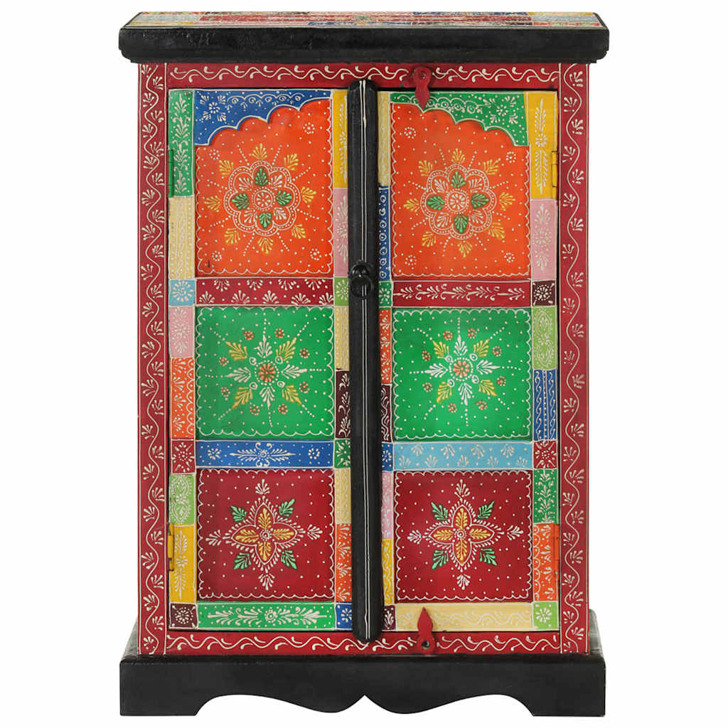 Hand Painted Sideboard with Doors 53x30x75 cm Solid Wood Mango