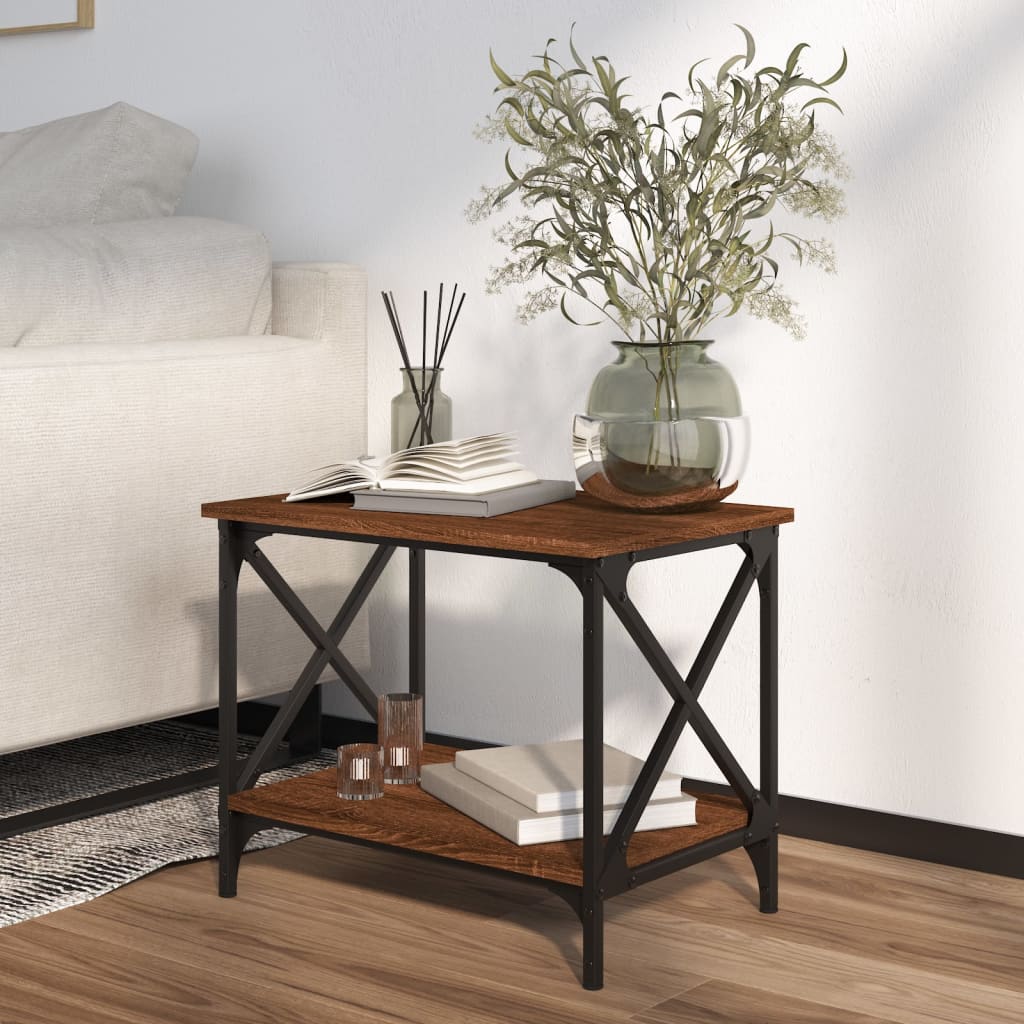 vidaXL Side Table Brown Oak 55x38x45 cm Engineered Wood