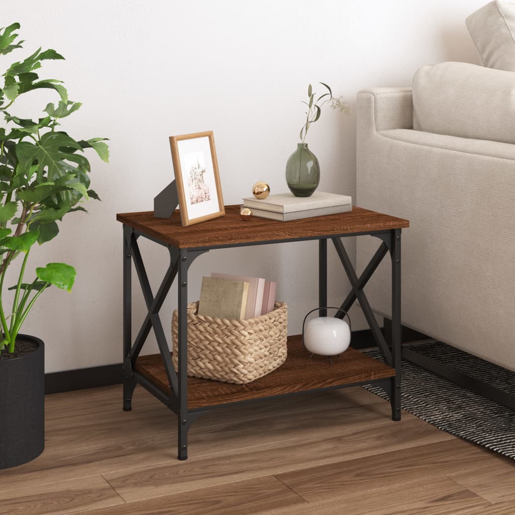 vidaXL Side Table Brown Oak 55x38x45 cm Engineered Wood