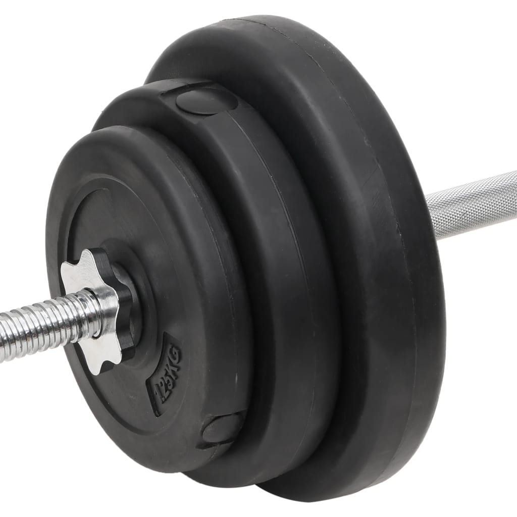 vidaXL Barbell and Dumbbell with Plates Set 90 kg