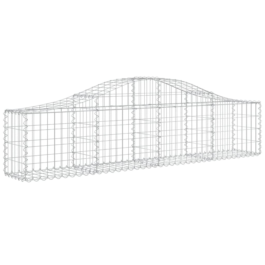 vidaXL Arched Gabion Baskets 3 pcs 200x30x40/60 cm Galvanised Iron