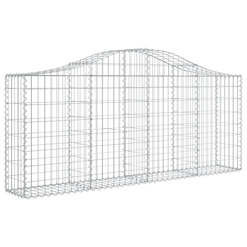 vidaXL Arched Gabion Baskets 18 pcs 200x30x80/100 cm Galvanised Iron