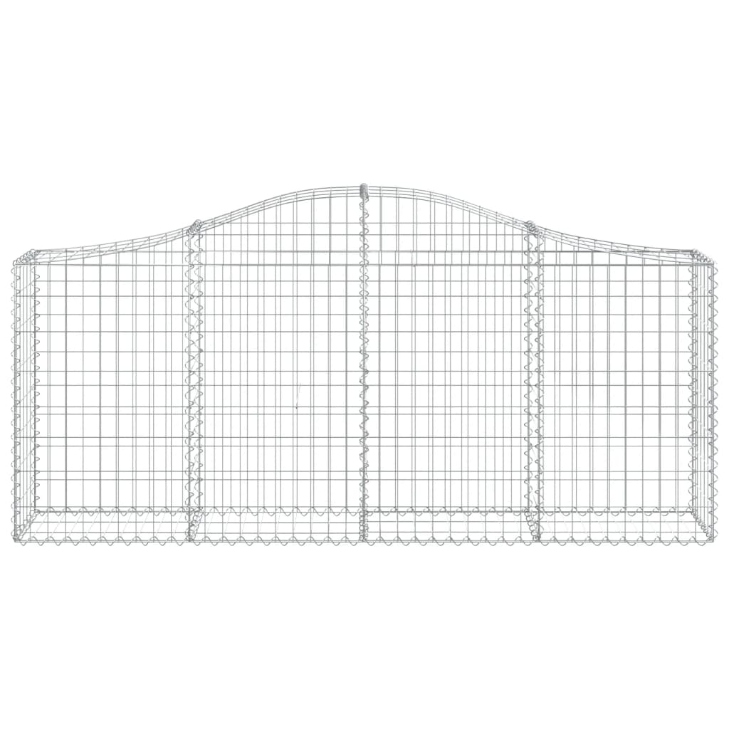 vidaXL Arched Gabion Baskets 18 pcs 200x30x80/100 cm Galvanised Iron