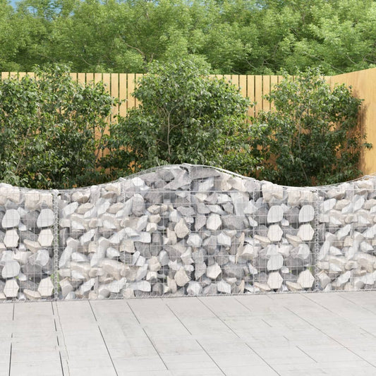 vidaXL Arched Gabion Baskets 18 pcs 200x30x80/100 cm Galvanised Iron