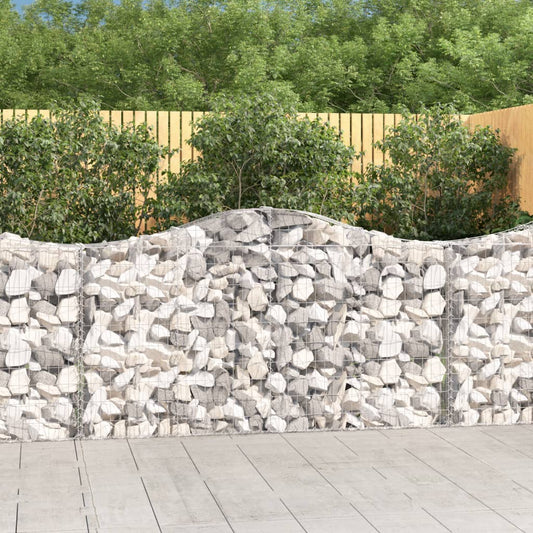 vidaXL Arched Gabion Baskets 8 pcs 200x30x100/120 cm Galvanised Iron