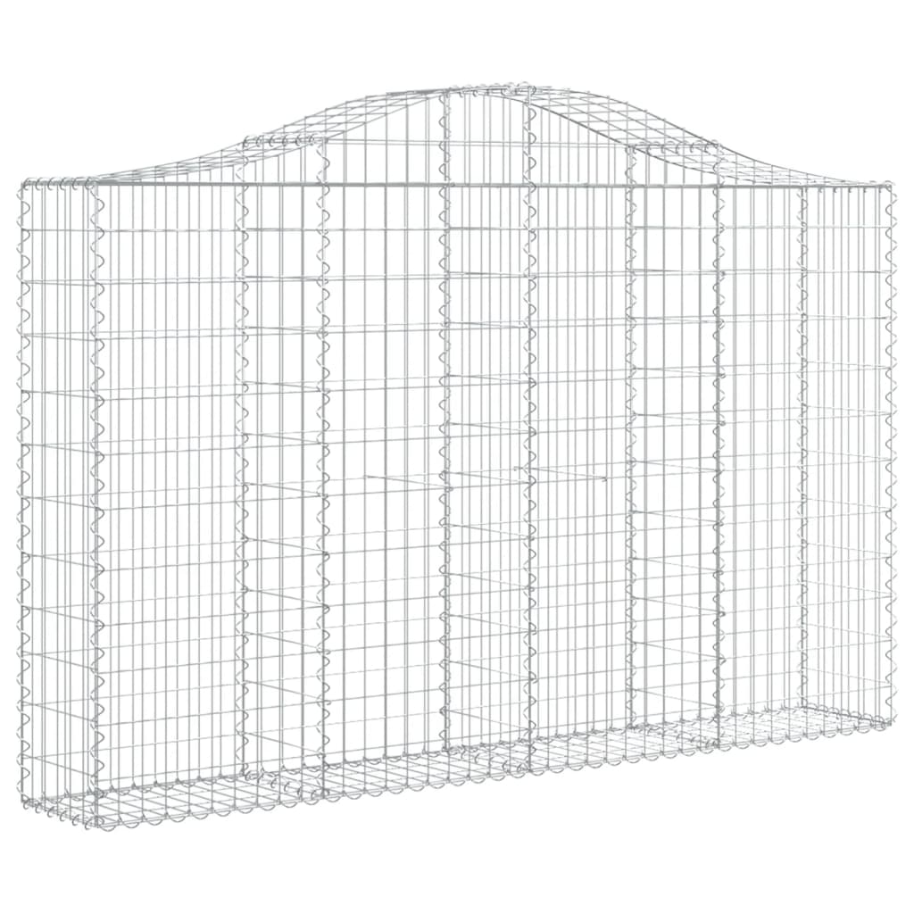 vidaXL Arched Gabion Baskets 15 pcs 200x30x120/140 cm Galvanised Iron