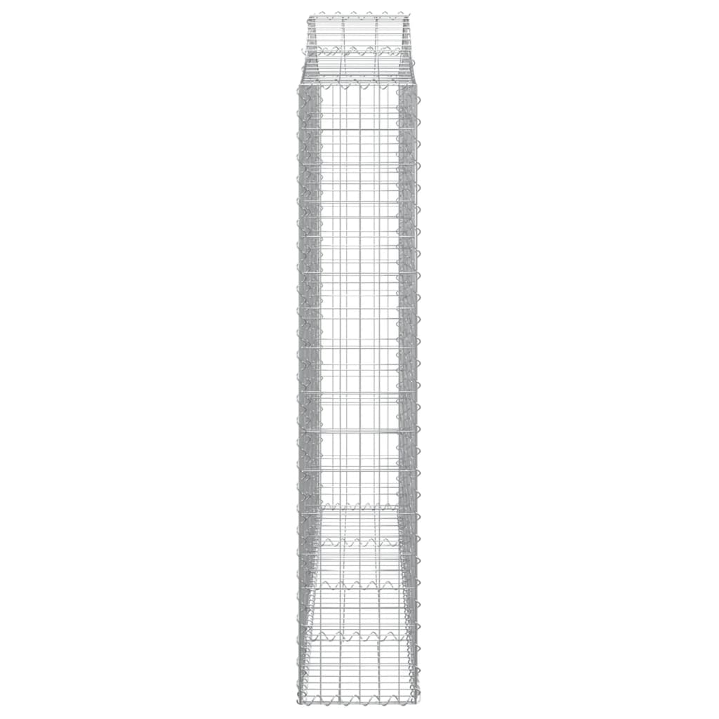 Arched Gabion Baskets 2 pcs 200x30x160/180 cm Galvanised Iron