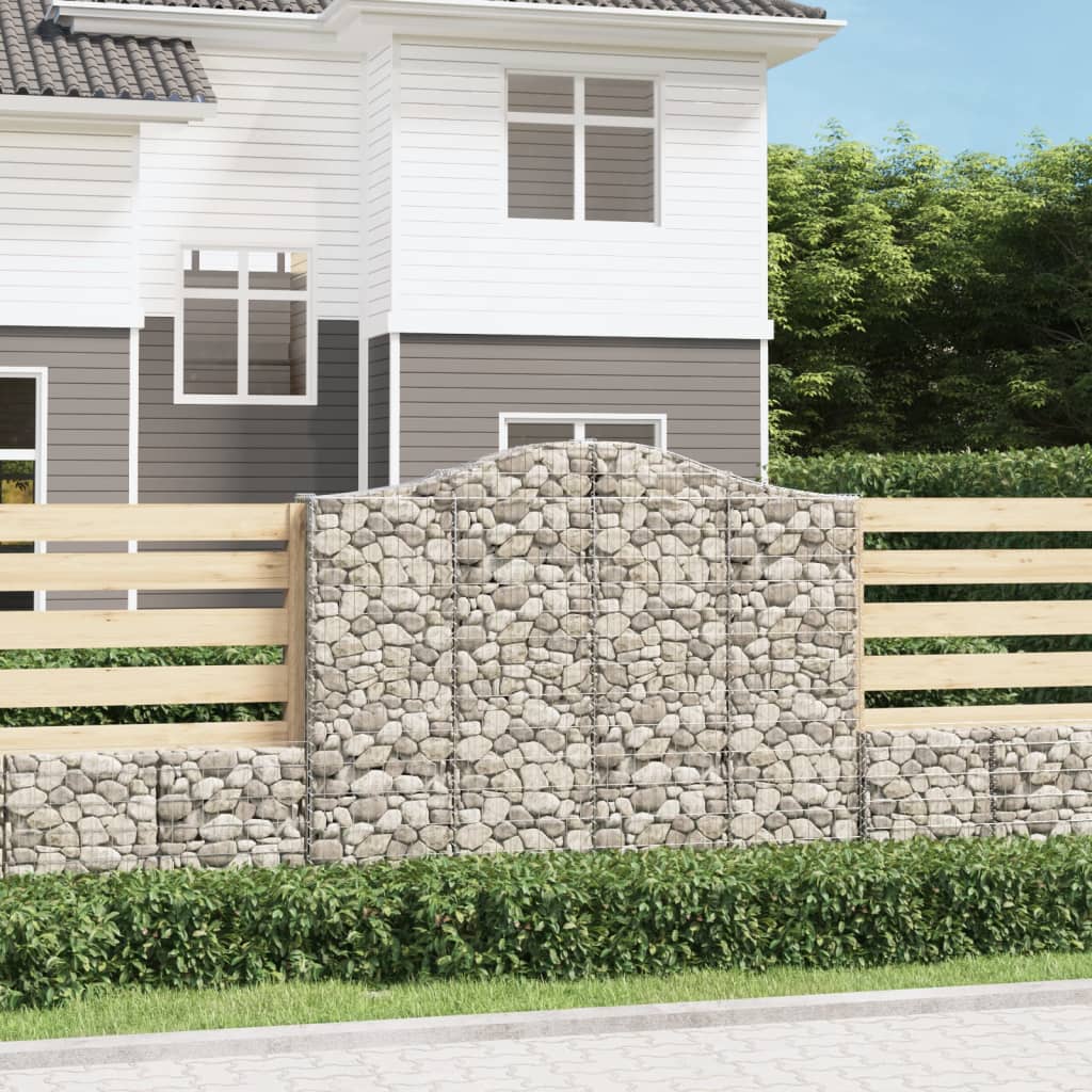 Arched Gabion Baskets 6 pcs 200x30x160/180 cm Galvanised Iron