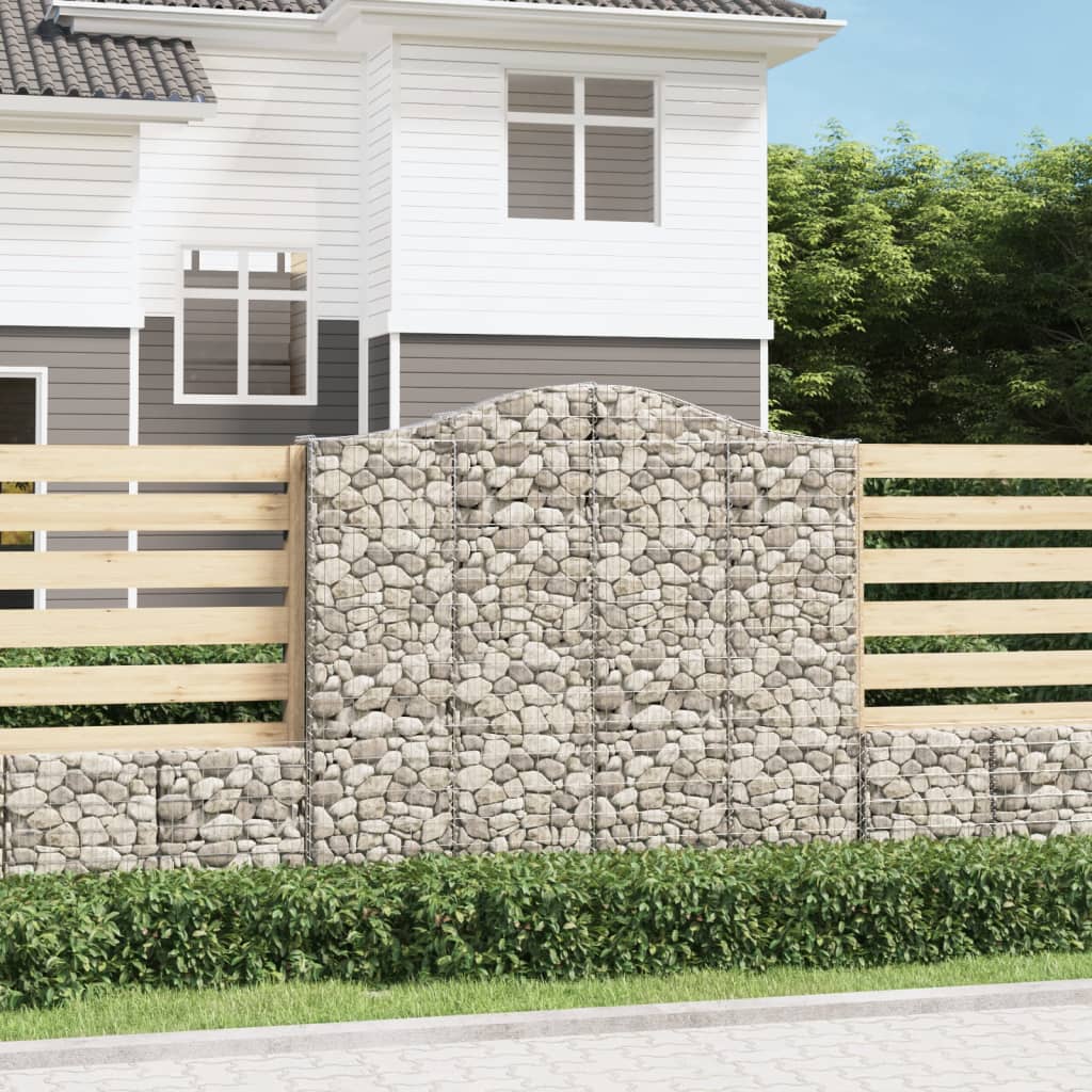 Arched Gabion Baskets 6 pcs 200x30x180/200 cm Galvanised Iron