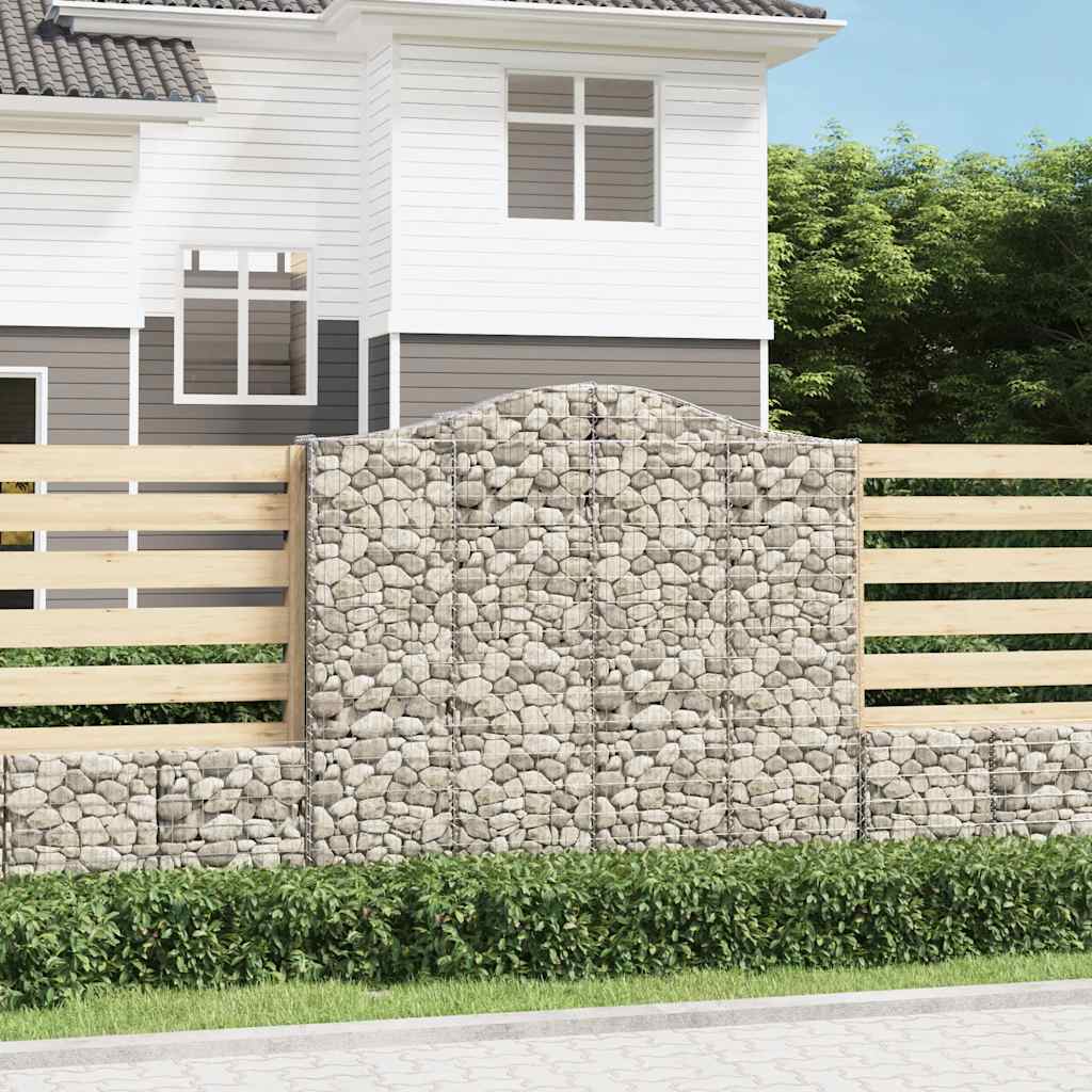 Arched Gabion Baskets 7 pcs 200x30x180/200 cm Galvanised Iron