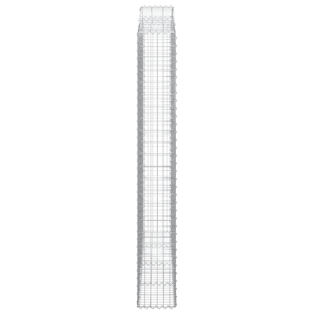 Arched Gabion Baskets 3 pcs 200x30x220/240 cm Galvanised Iron