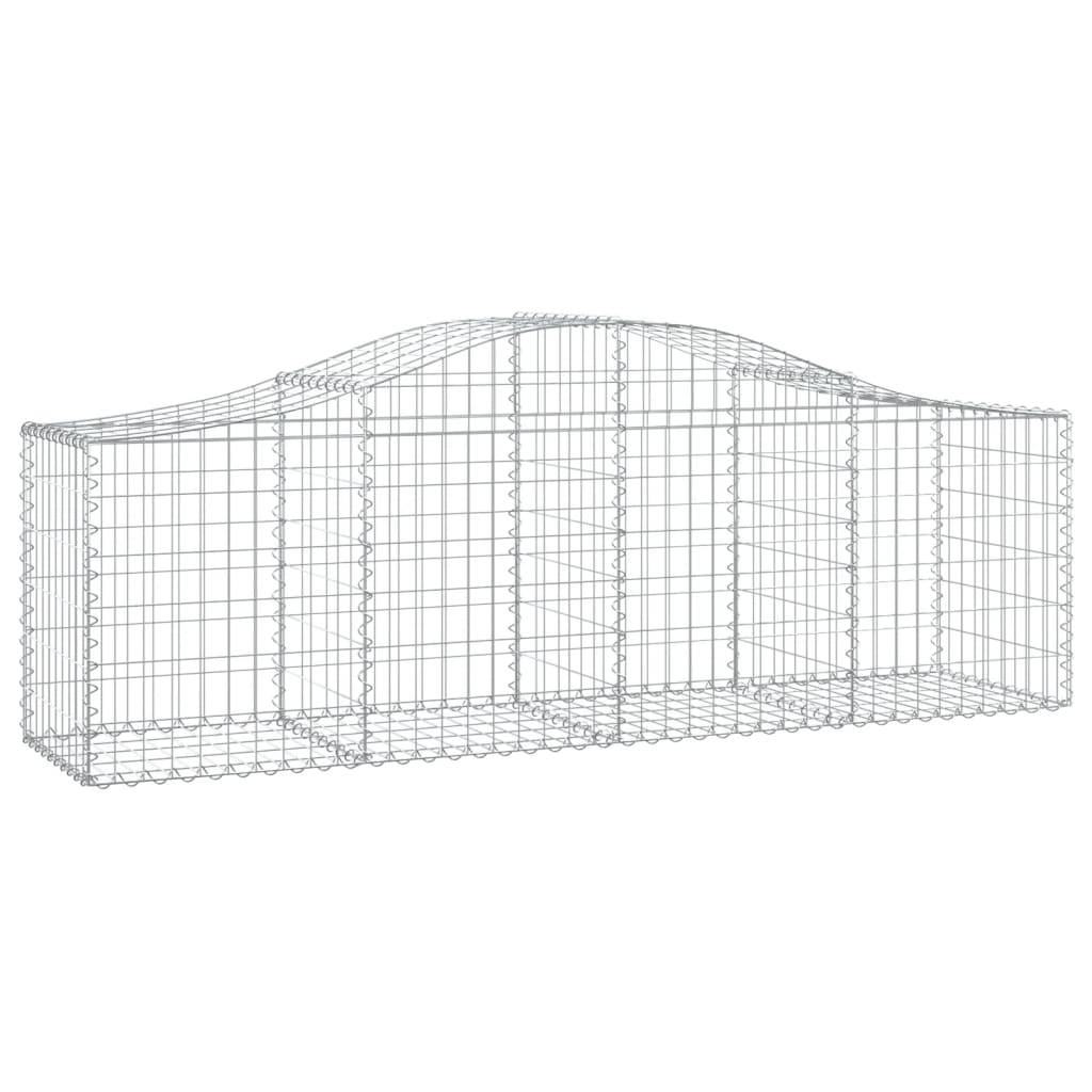 vidaXL Arched Gabion Baskets 8 pcs 200x50x60/80 cm Galvanised Iron