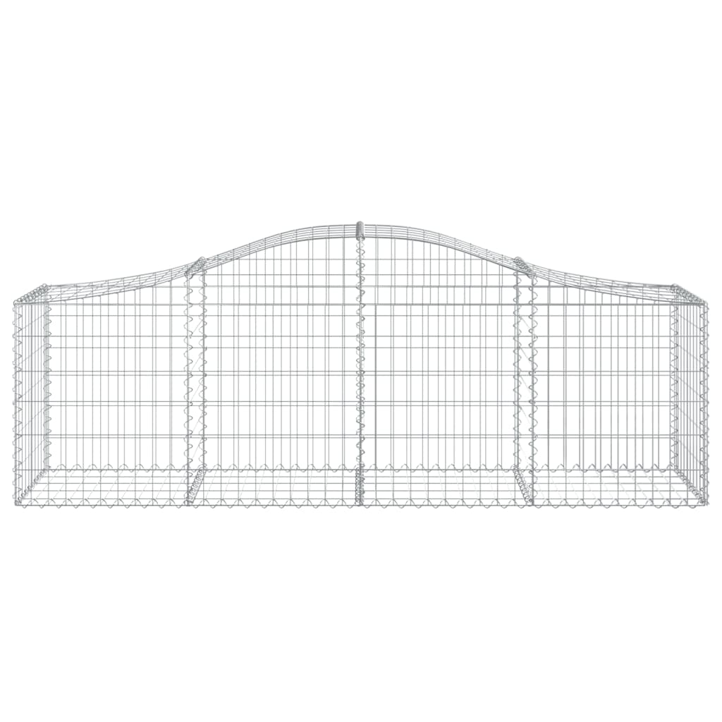 vidaXL Arched Gabion Baskets 8 pcs 200x50x60/80 cm Galvanised Iron