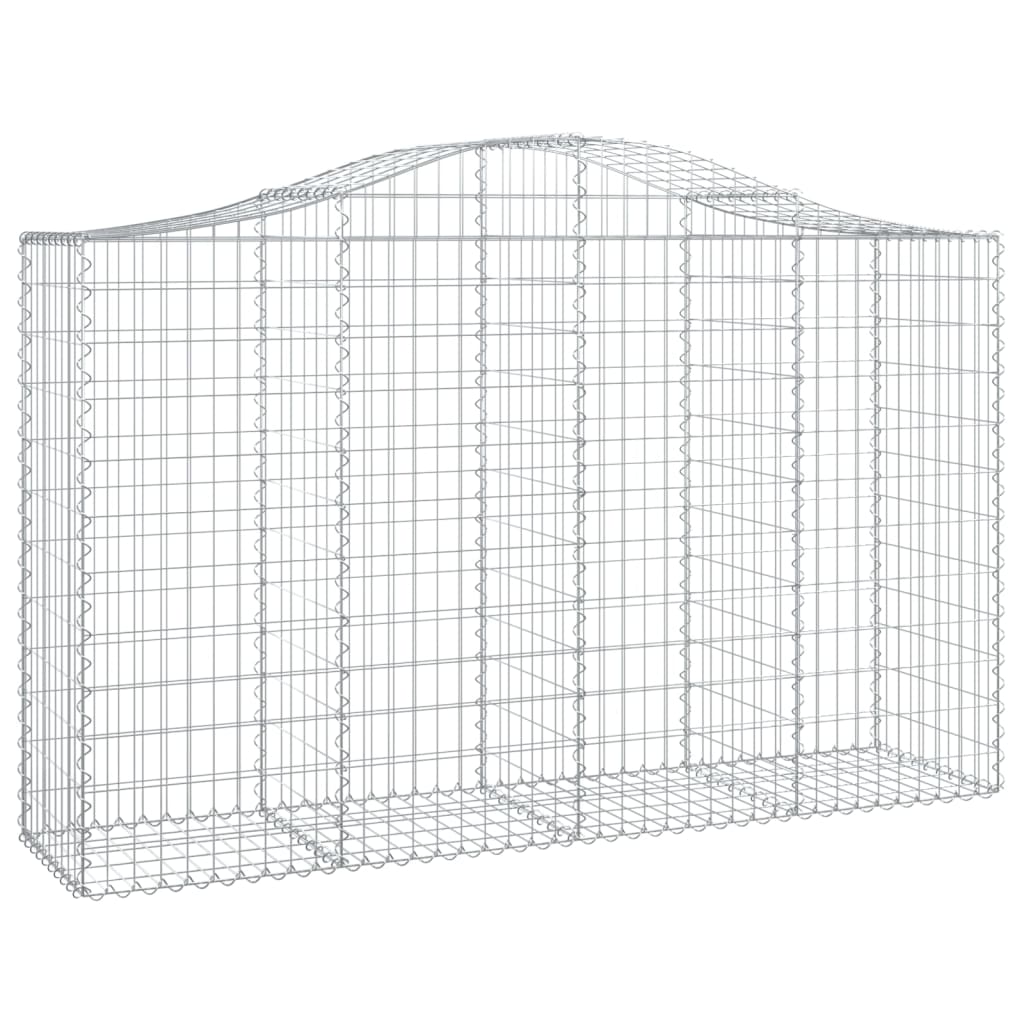 vidaXL Arched Gabion Baskets 20 pcs 200x50x120/140 cm Galvanised Iron