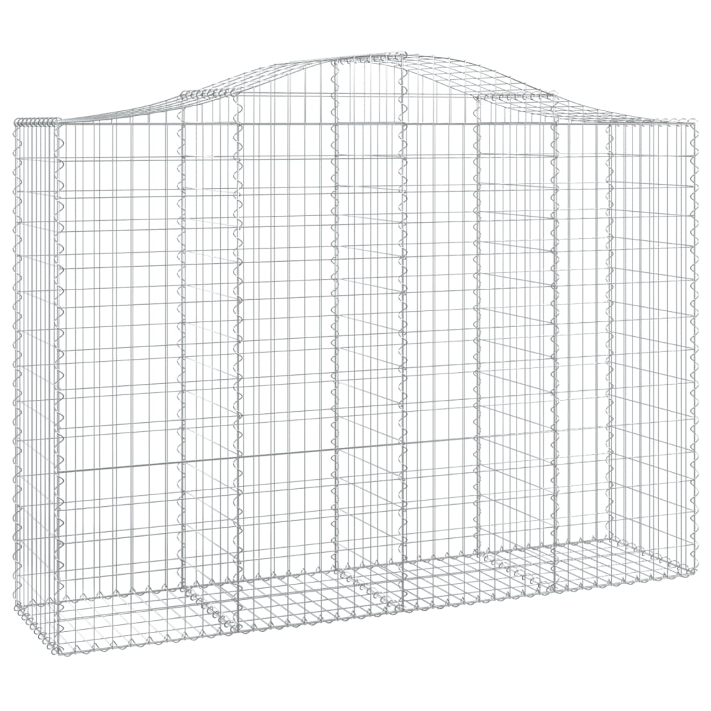 vidaXL Arched Gabion Baskets 10 pcs 200x50x140/160 cm Galvanised Iron