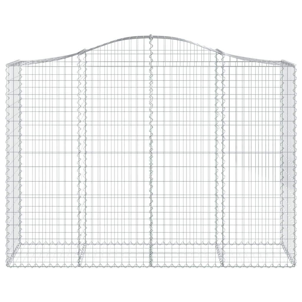 vidaXL Arched Gabion Baskets 10 pcs 200x50x140/160 cm Galvanised Iron