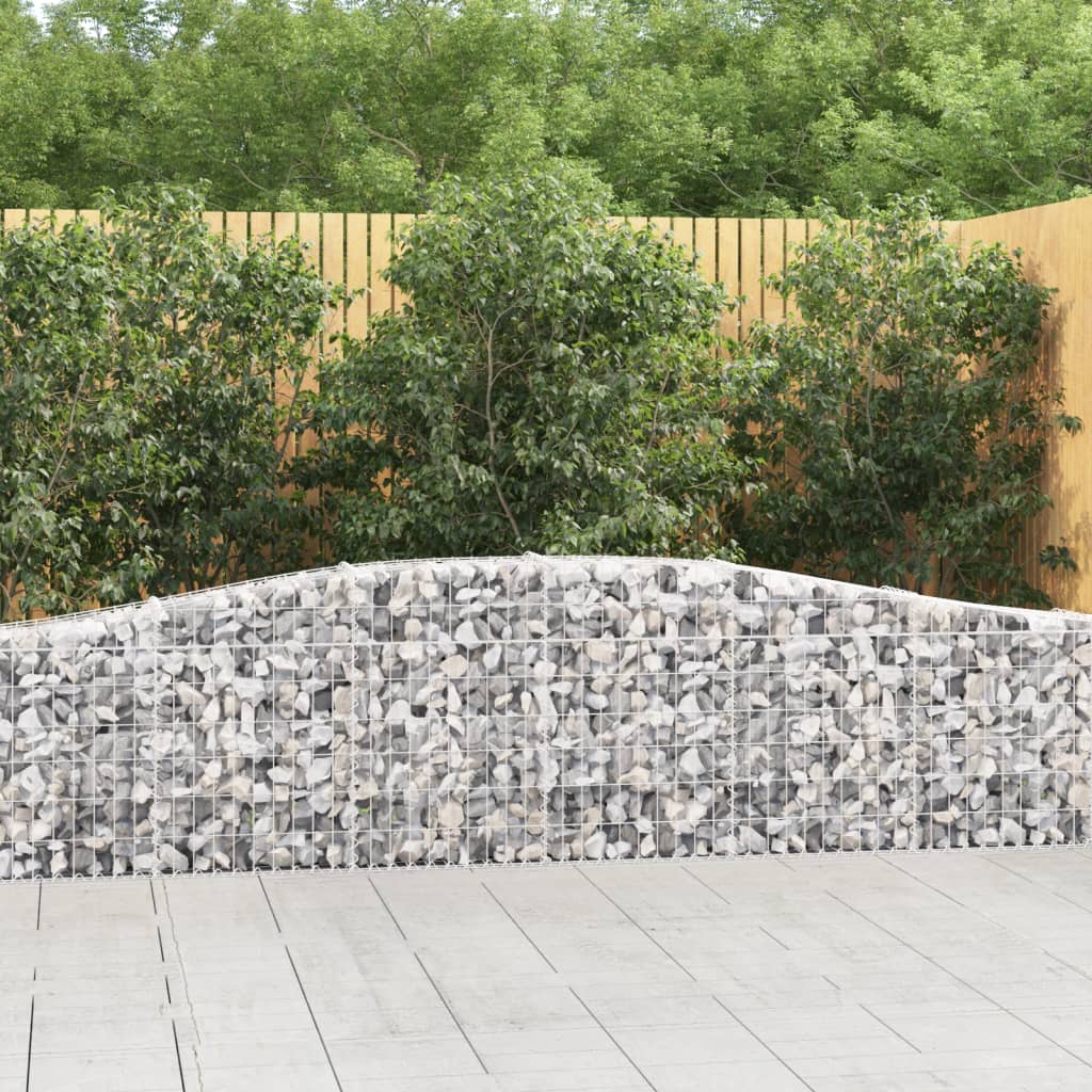 vidaXL Arched Gabion Baskets 2 pcs 400x30x60/80 cm Galvanised Iron