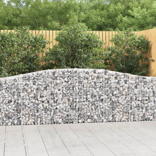 vidaXL Arched Gabion Baskets 5 pcs 400x30x80/100 cm Galvanised Iron