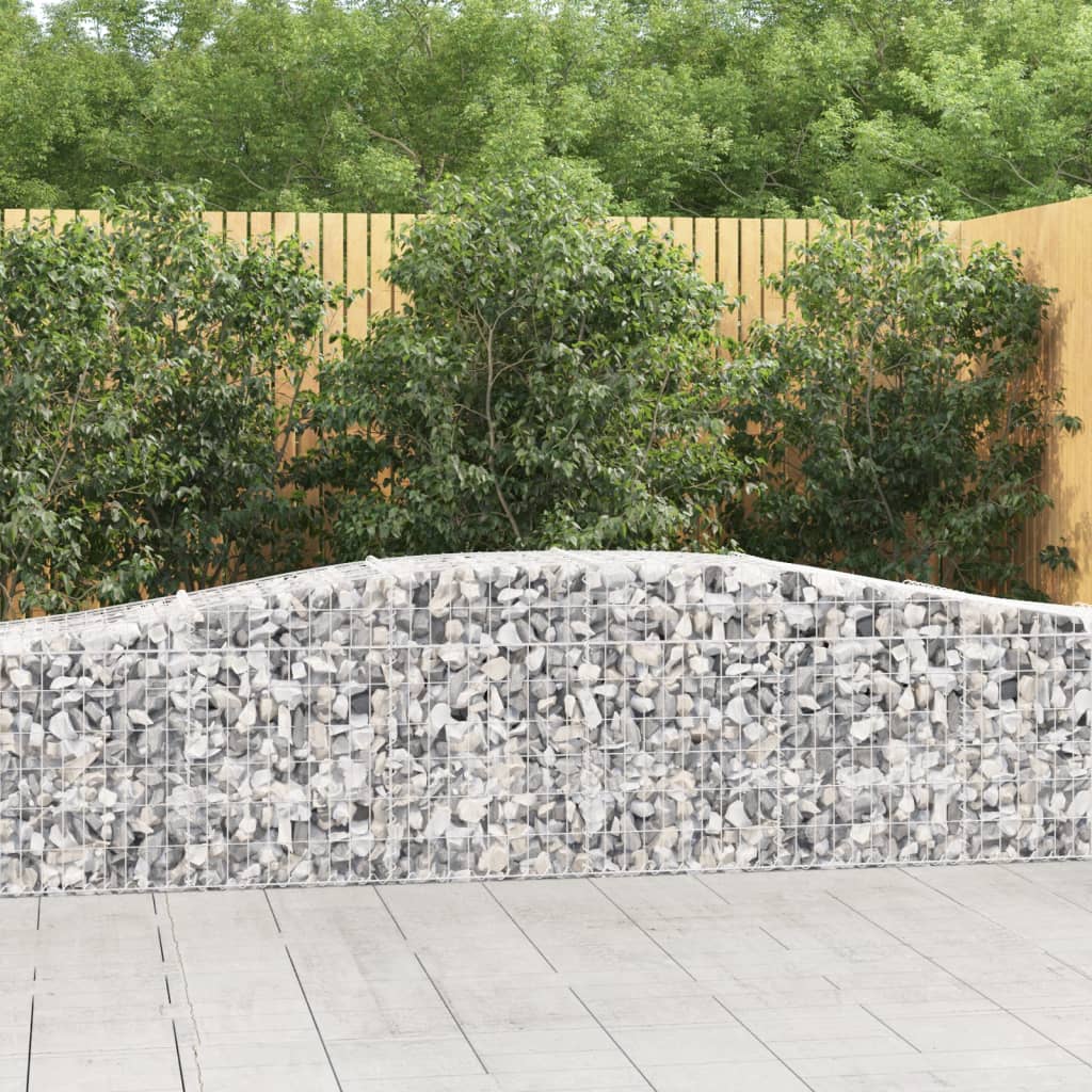 vidaXL Arched Gabion Baskets 25 pcs 400x50x60/80 cm Galvanised Iron