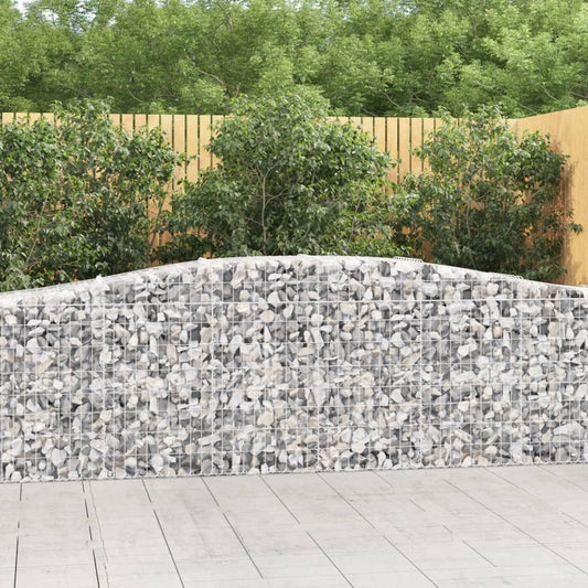 vidaXL Arched Gabion Baskets 6 pcs 400x50x80/100 cm Galvanised Iron