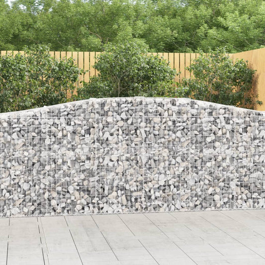 vidaXL Arched Gabion Baskets 2 pcs 400x50x100/120 cm Galvanised Iron