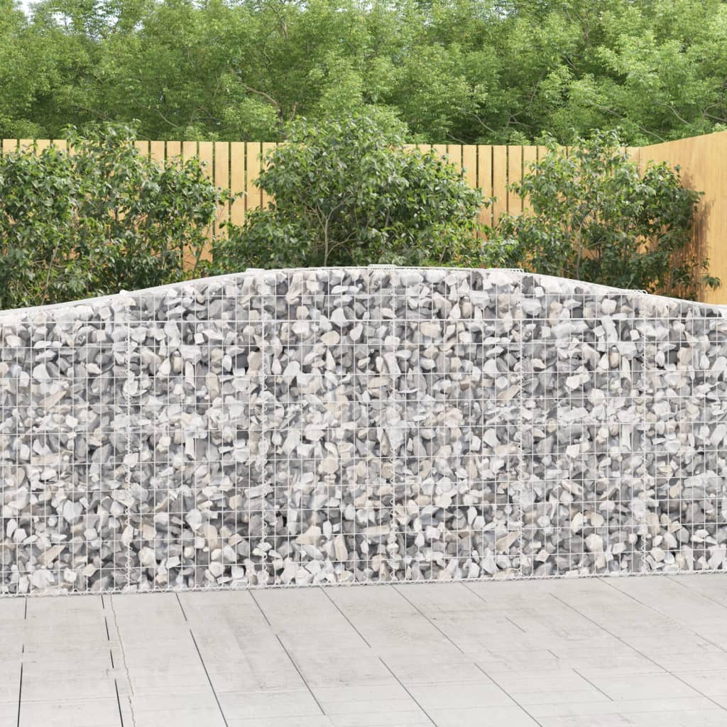 vidaXL Arched Gabion Baskets 10 pcs 400x50x100/120 cm Galvanised Iron