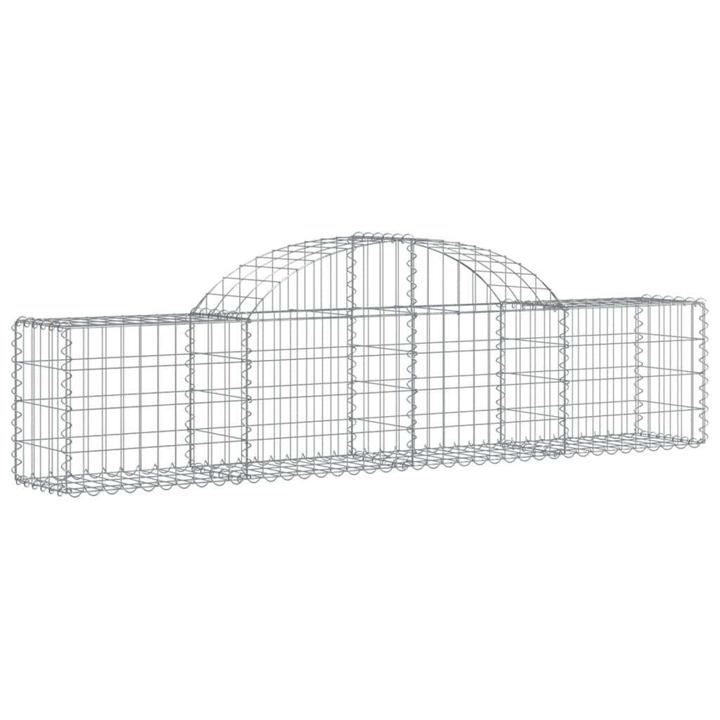 vidaXL Arched Gabion Baskets 15 pcs 200x30x40/60 cm Galvanised Iron