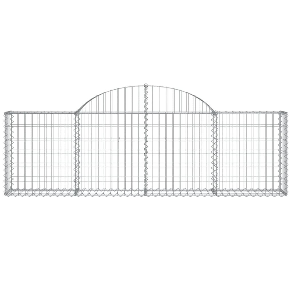 vidaXL Arched Gabion Baskets 11 pcs 200x30x60/80 cm Galvanised Iron