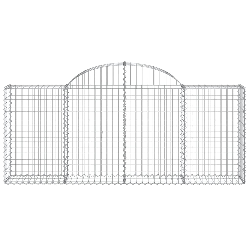 vidaXL Arched Gabion Baskets 11 pcs 200x30x80/100 cm Galvanised Iron