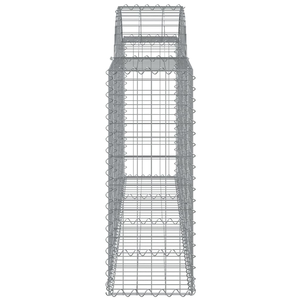 vidaXL Arched Gabion Baskets 11 pcs 200x30x80/100 cm Galvanised Iron