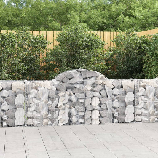 vidaXL Arched Gabion Baskets 11 pcs 200x30x80/100 cm Galvanised Iron