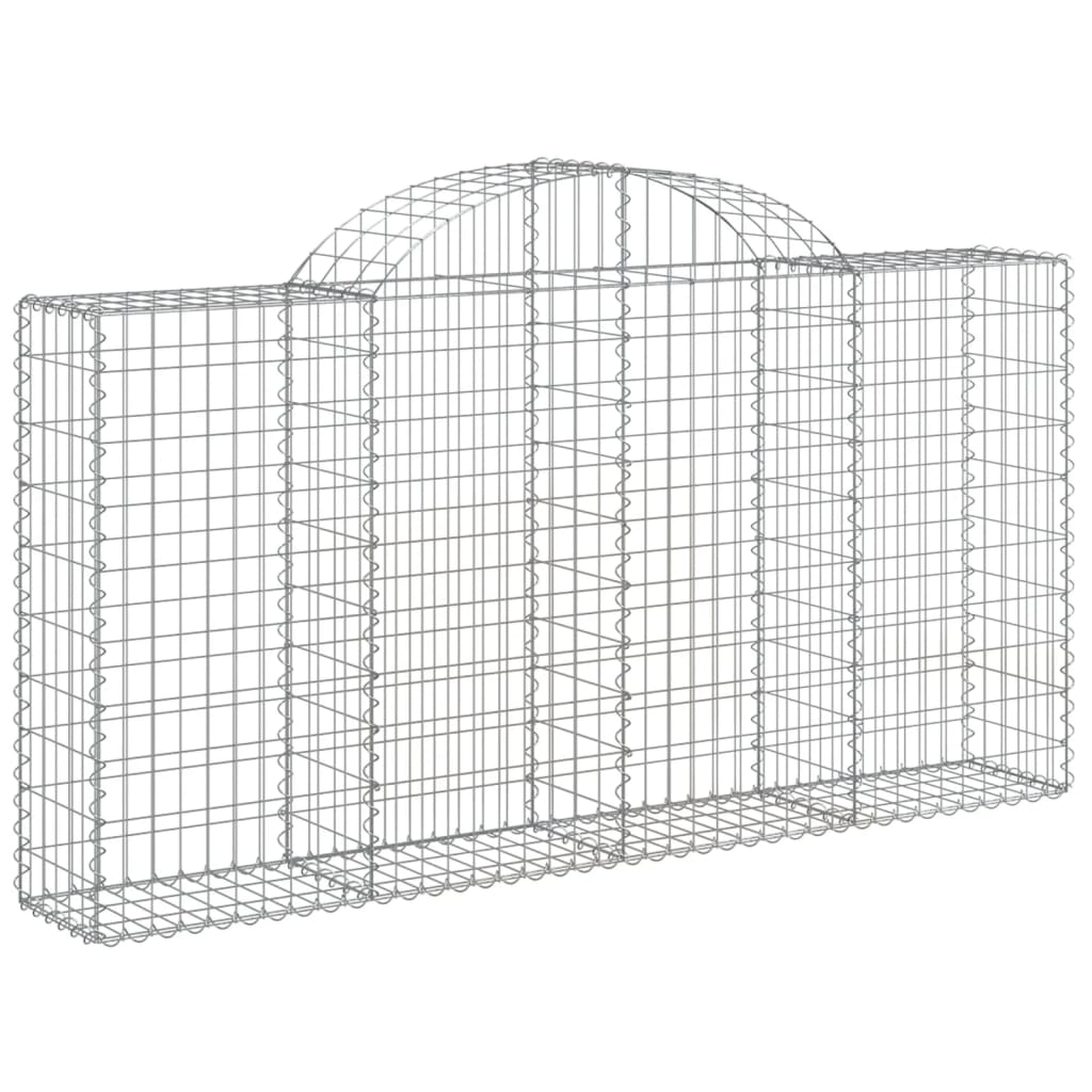 vidaXL Arched Gabion Baskets 8 pcs 200x30x100/120 cm Galvanised Iron