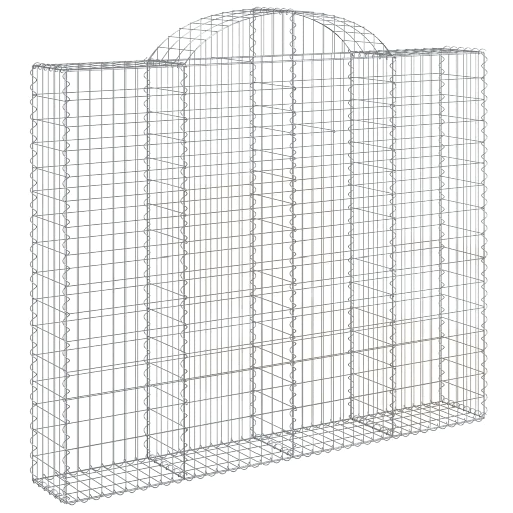 vidaXL Arched Gabion Baskets 15 pcs 200x30x160/180 cm Galvanised Iron