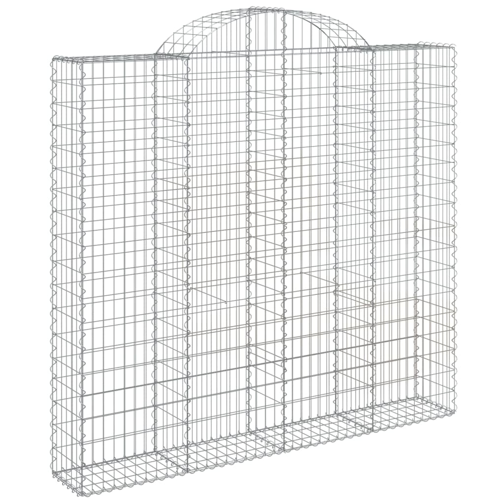 vidaXL Arched Gabion Baskets 12 pcs 200x30x180/200 cm Galvanised Iron