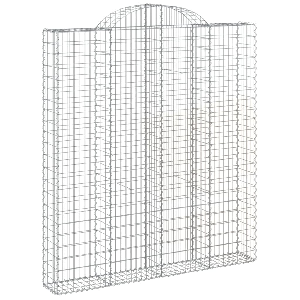 vidaXL Arched Gabion Baskets 14 pcs 200x30x220/240 cm Galvanised Iron