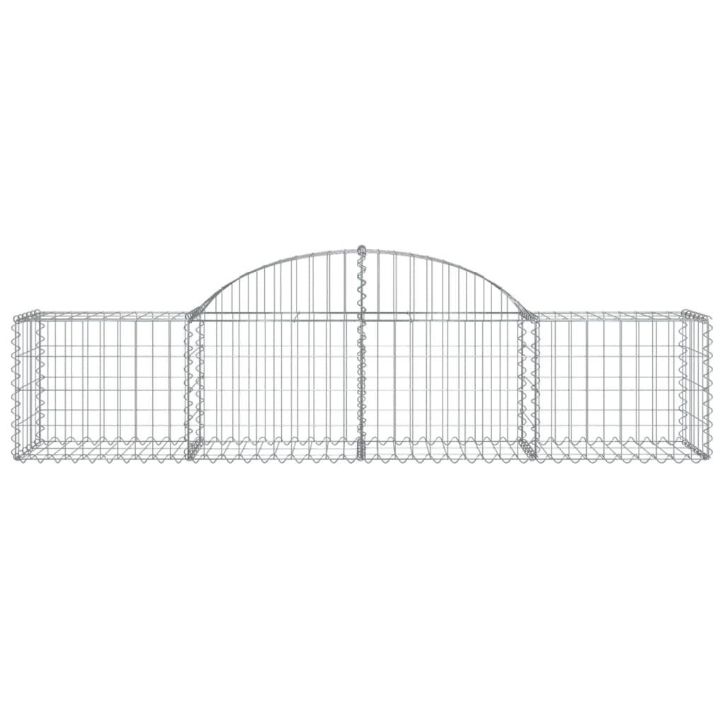 vidaXL Arched Gabion Baskets 4 pcs 200x50x40/60 cm Galvanised Iron