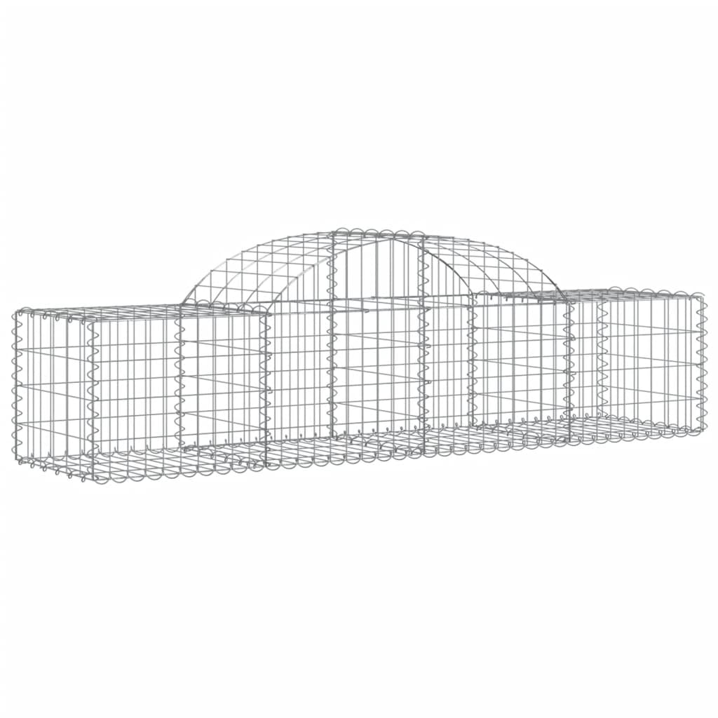 Arched Gabion Baskets 15 pcs 200x50x40/60 cm Galvanised Iron