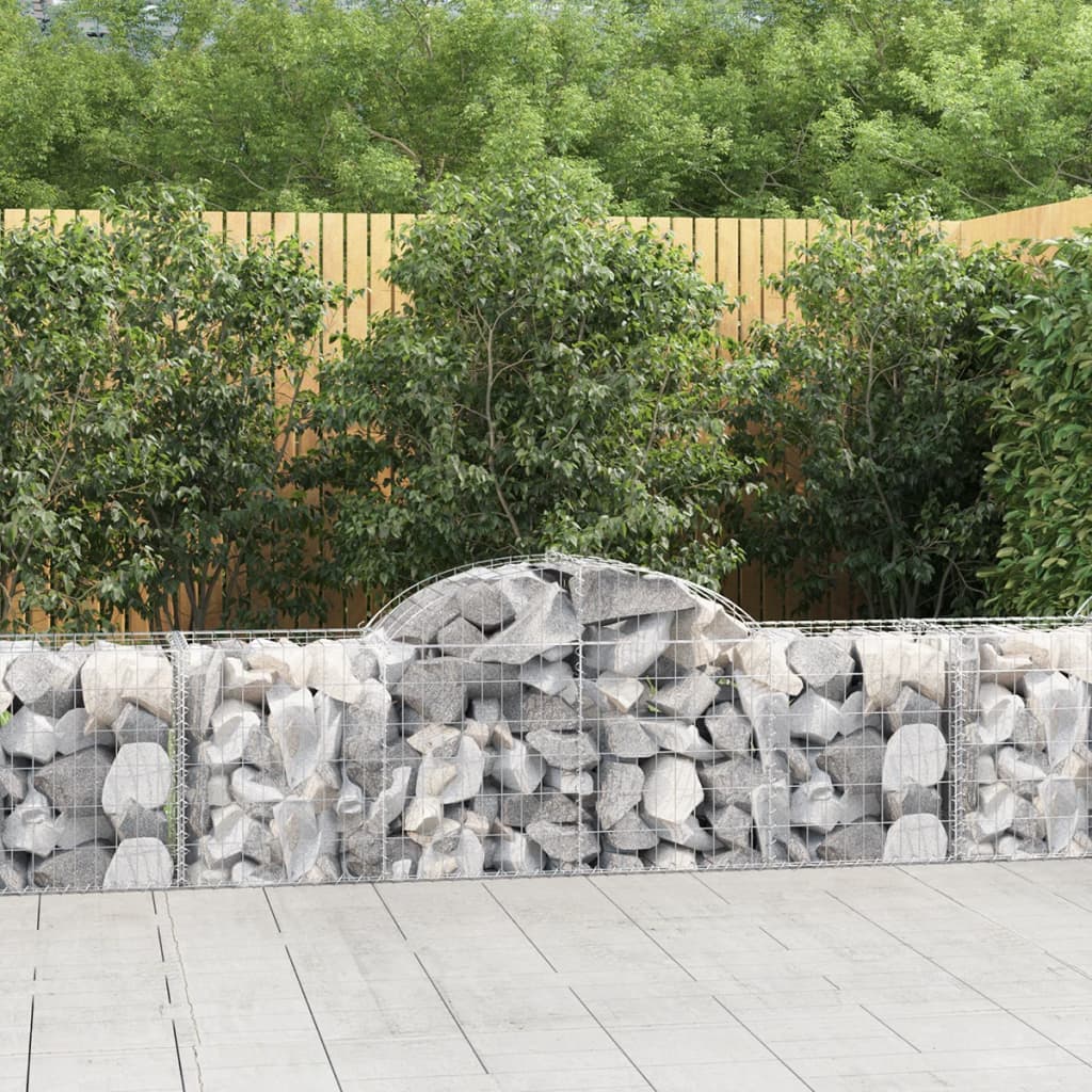Arched Gabion Baskets 13 pcs 200x50x60/80 cm Galvanised Iron