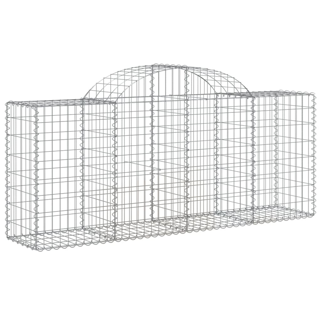 Arched Gabion Baskets 14 pcs 200x50x80/100 cm Galvanised Iron