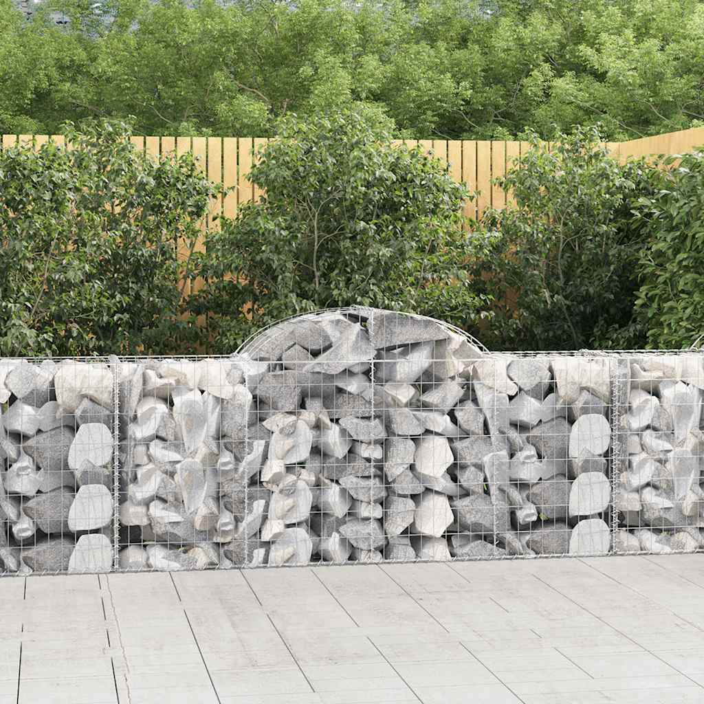 Arched Gabion Baskets 25 pcs 200x50x80/100 cm Galvanised Iron