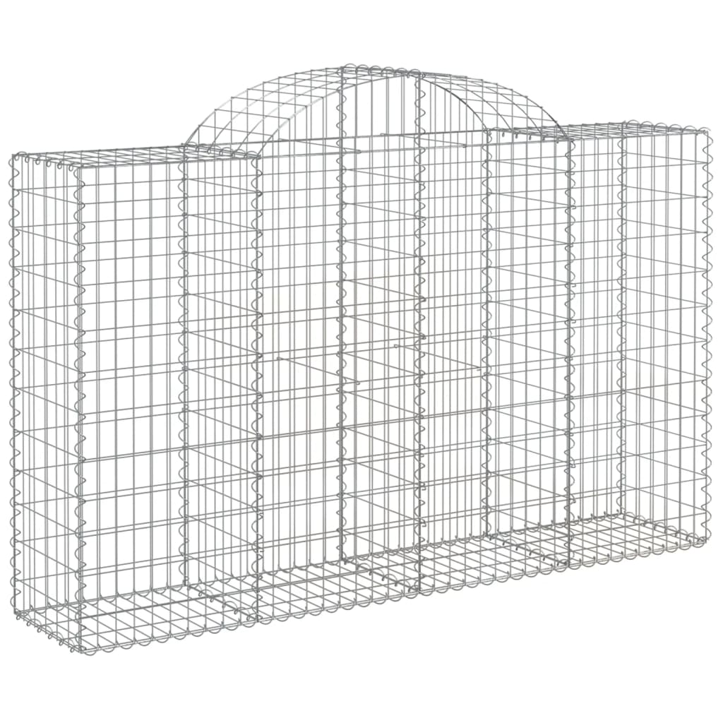Arched Gabion Baskets 2 pcs 200x50x120/140 cm Galvanised Iron